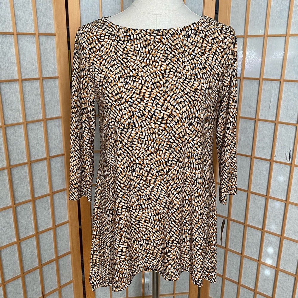 $ JM Collection Stretch Print Swing Top SZ PM NWT - Picture 2 of 12